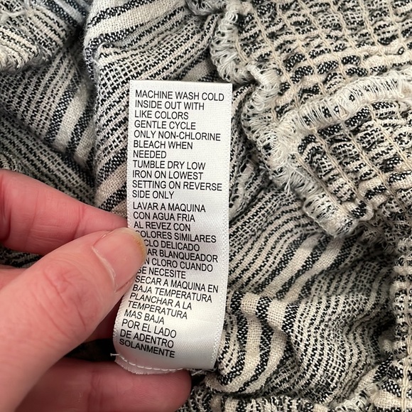 Democracy Pull on High Rise Wide Leg Cropped Linen Blend Pants Size M - Picture 6 of 6